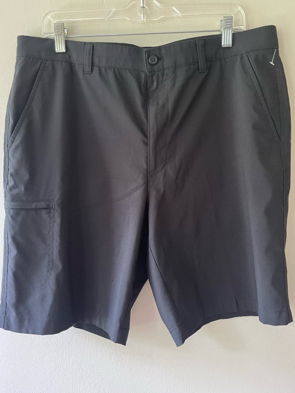 Jack Nicklaus Men's Sz 36 Black Golf Shorts Active Waistband Zip Media Pocket